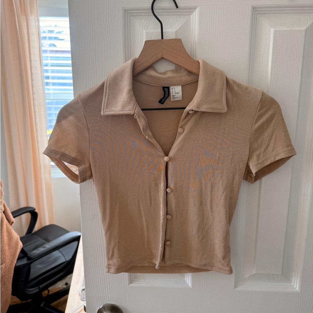 H&M Beige Button-Down Shirt